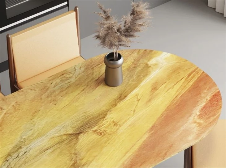 California Sunset Atacama Gold Quartzite dining table